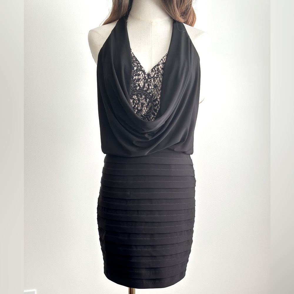 Escape Black Sequin Party Halter Dress, Size 4